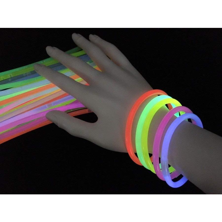 光るブレスレット ケミカルライト スティック 50本 6色 ポキッと折れば