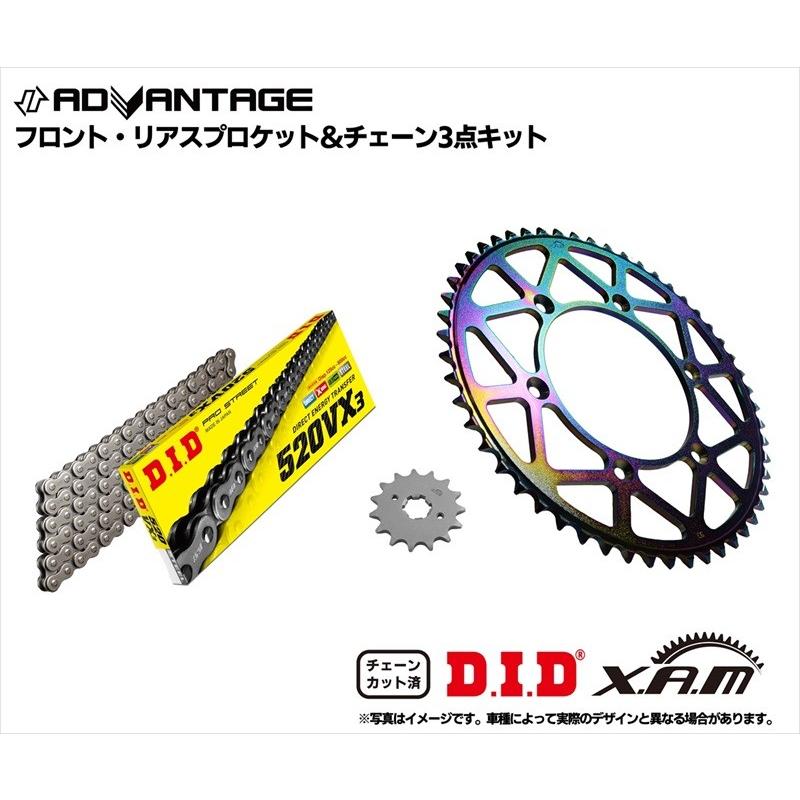 ADVANTAGE XAM & DID スチール ドライブチェーン&前後スプロケット