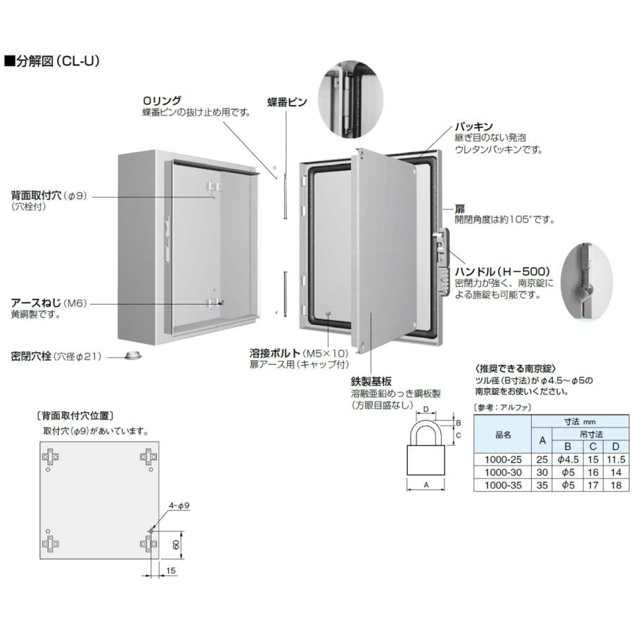 日東工業　CL12-22UC　CL形ボックス（防塵・防水構造）・国際規格認証タイプ　クリーム塗装｜adwecs｜03