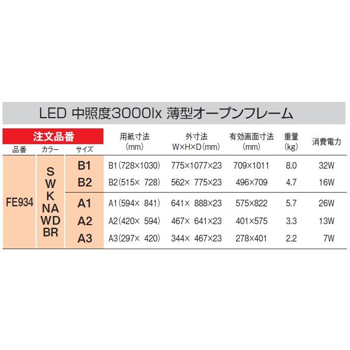 アルモード　FE934　S（ステン）　A1サイズ　LED内照パネルの画像