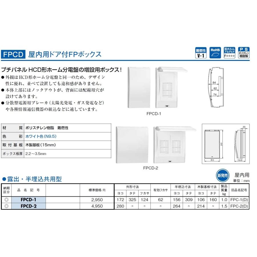 日東工業 日東工業 FPCD-2 屋内用ドア付FPボックス 日東工業 日東工業 FPCD-2 屋内用ドア付FPボックス