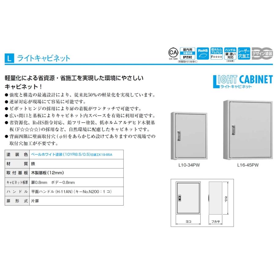日東工業 日東工業 L16-33PW ライトキャビネット : アドウイクス
