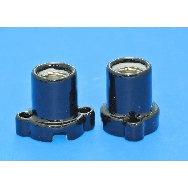 ミツバ電陶 E26耳付レセップ 黒 （磁器製） 6A 300V MI-E264-B