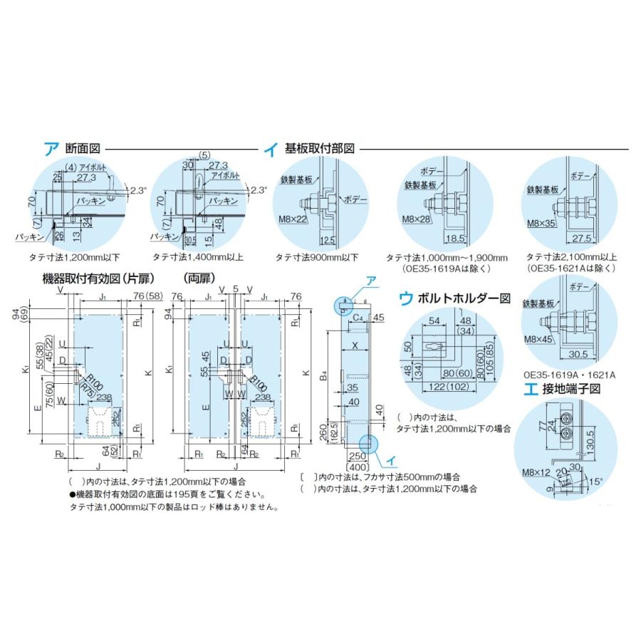 日東工業 OE50-714AC 屋外用自立制御盤キャビネット クリーム塗装