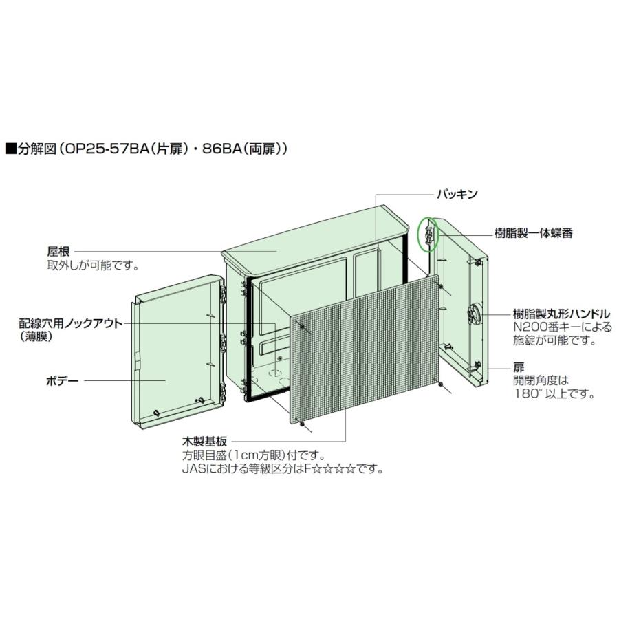 100%安心保証 日東工業　OP20-46A　プラボックス（屋根付）　P-A　ホワイトグレー色