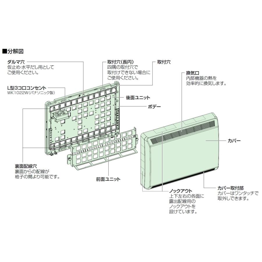 日東工業　PTM10-4535BB　FTTH用BBプラボックス・露出タイプ スタンダードタイプ｜adwecs｜03