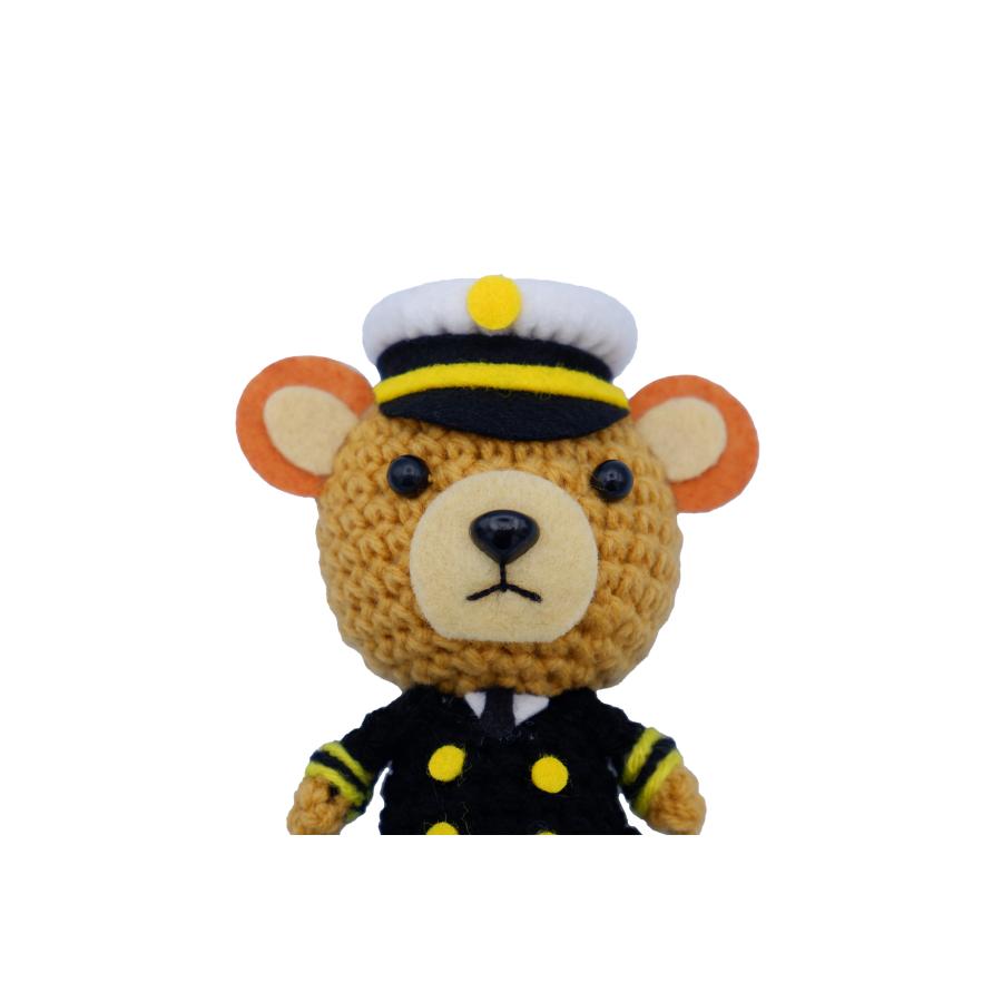 くまくまお 海上自衛隊 制服 ハンドメイド キーホルダー GAN033 幸せを