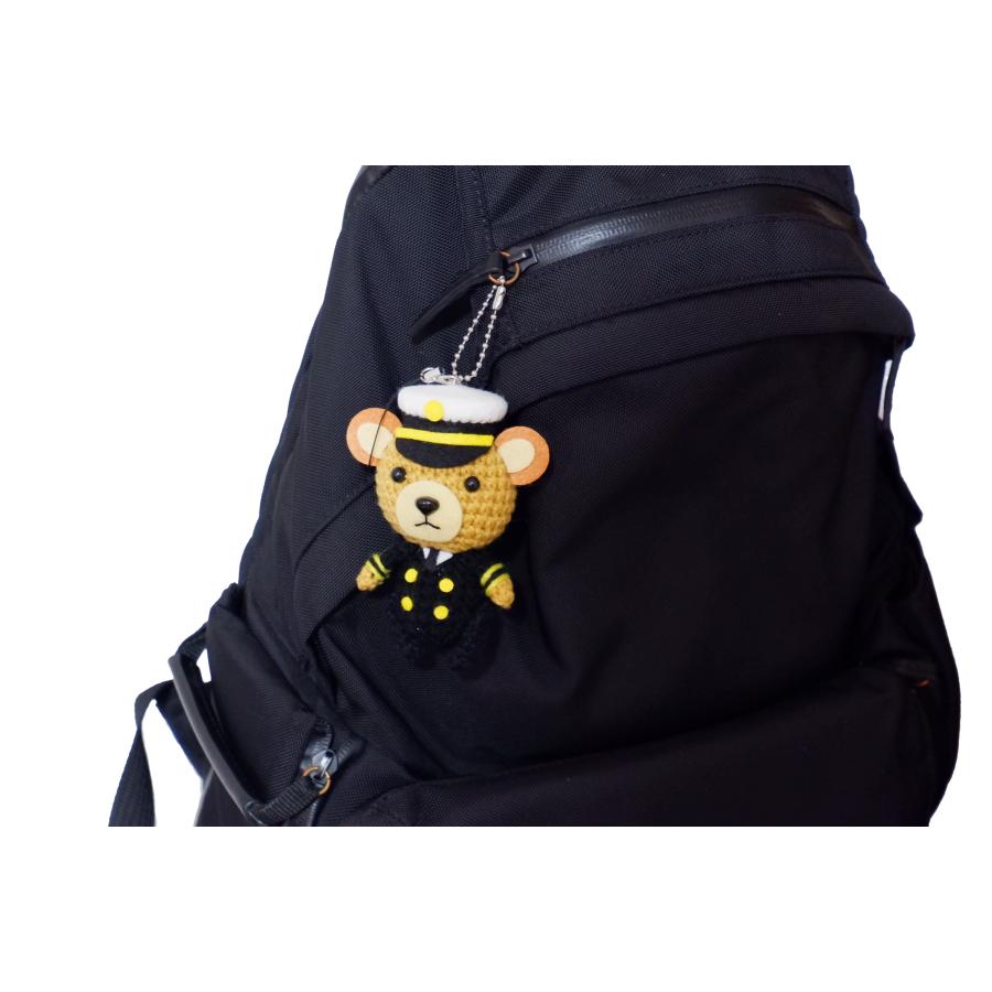 くまくまお 海上自衛隊 制服 ハンドメイド キーホルダー GAN033 幸せを