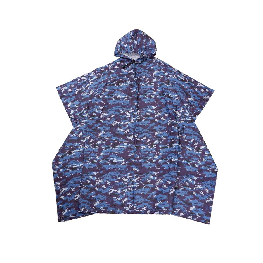 海上自衛隊 レインコート ポンチョ カモフラ柄 IRC004 IRC005 PX売店限定品 海自 デジタル迷彩 ブルーカモフラージュ | 