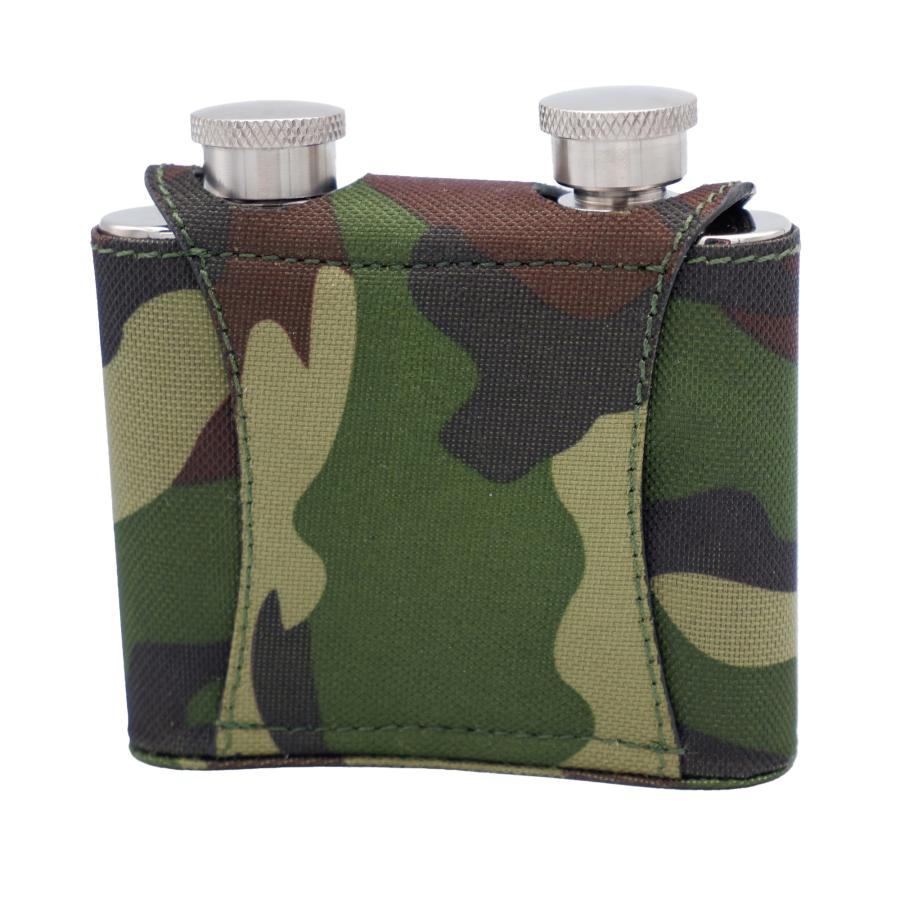 ウィスキーボトル スキットル ステンレス製 ツインタイプ ジョウゴ付き SP012 A154-1054 4.0oz 中国製 ステンレススチール アルコール カモフラージュ シルバー |  | 01