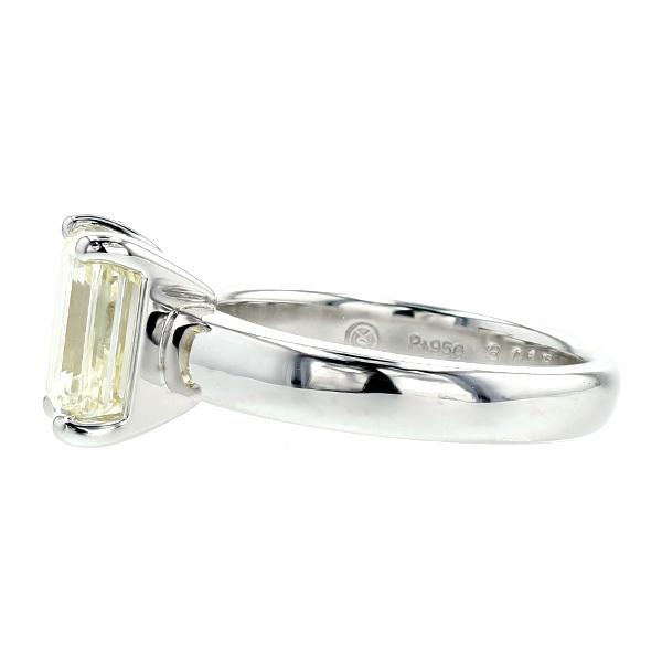 ダイヤモンド リング 3.015ct VS1 LIGHT YELLOW エメラルドカット 