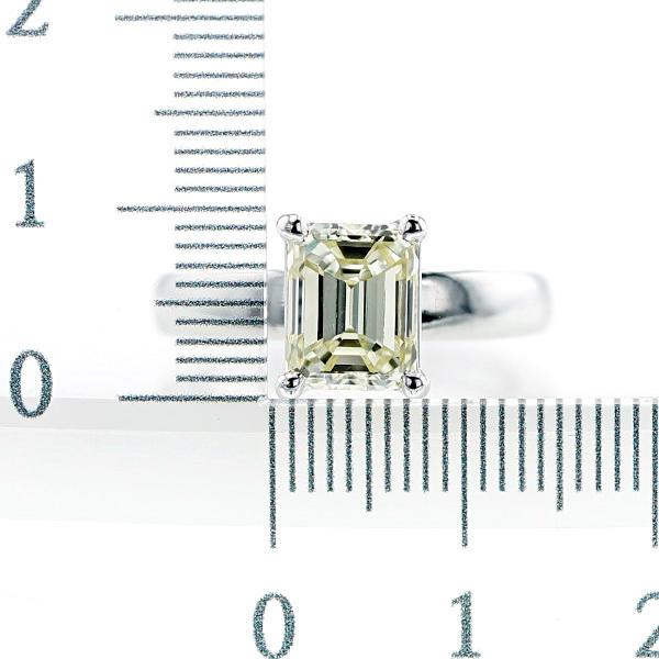 ダイヤモンド リング 3.015ct VS1 LIGHT YELLOW エメラルドカット
