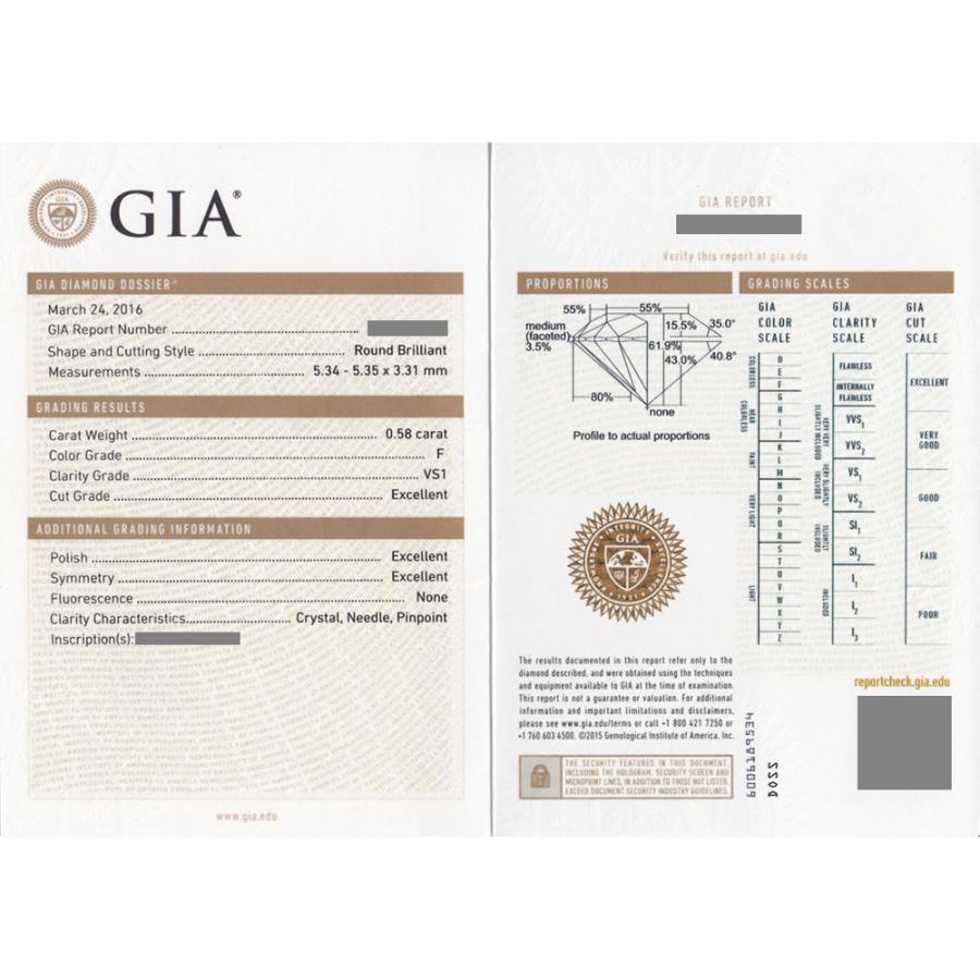 ハリーウィンストン HARRY WINSTON ラウンド・ソリティア・リング 【中古】 0.58ct VS1 F 3EX プラチナ GIA 鑑定書付 SSP | ハリー・ウィンストン | 06