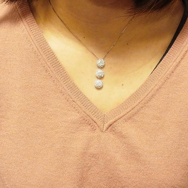 ダイヤモンド ネックレス 1.50ct(Total) SI〜I I〜K K18WG ホワイト 