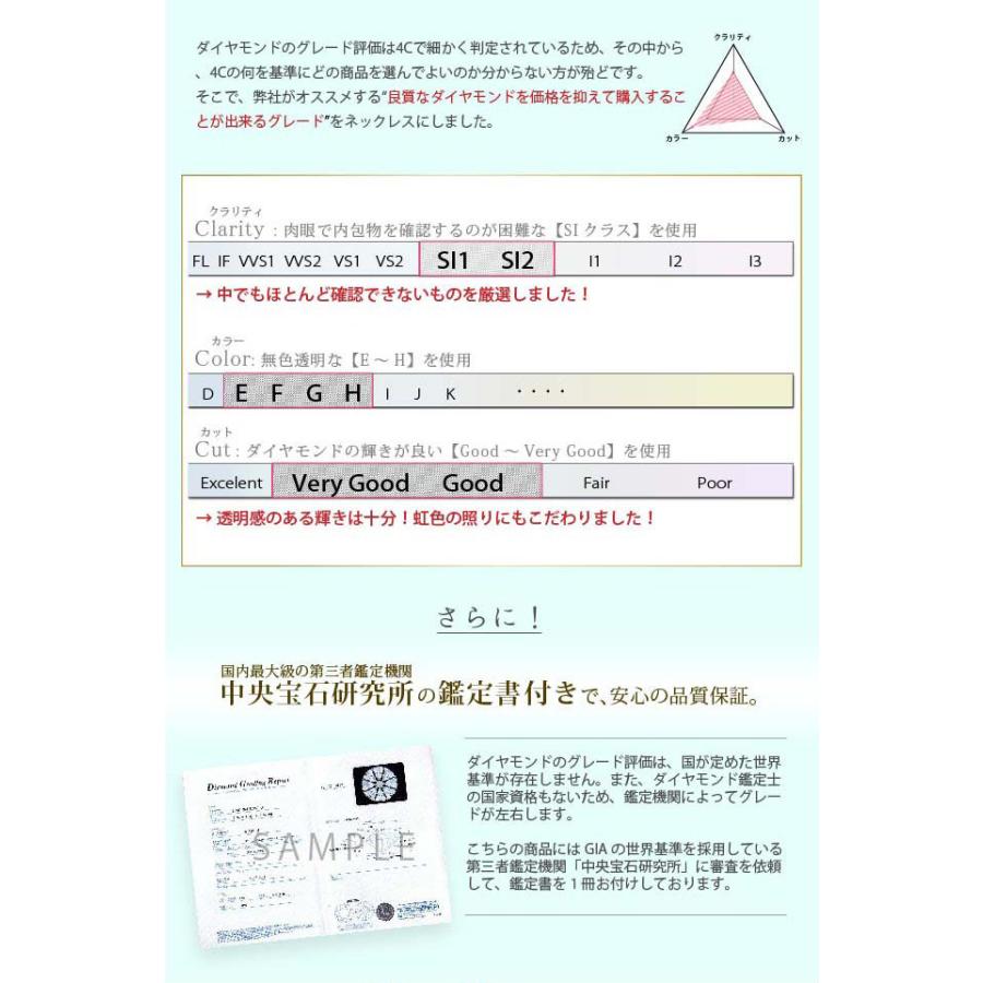【今だけ VS2 が同価格帯で販売中】ダイヤモンド ネックレス 一粒 0.4ct  E〜H SI1〜SI2 VERY GOOD〜GOOD 18金 K18 鑑定書付 ペンダント ダイヤネックレスの画像