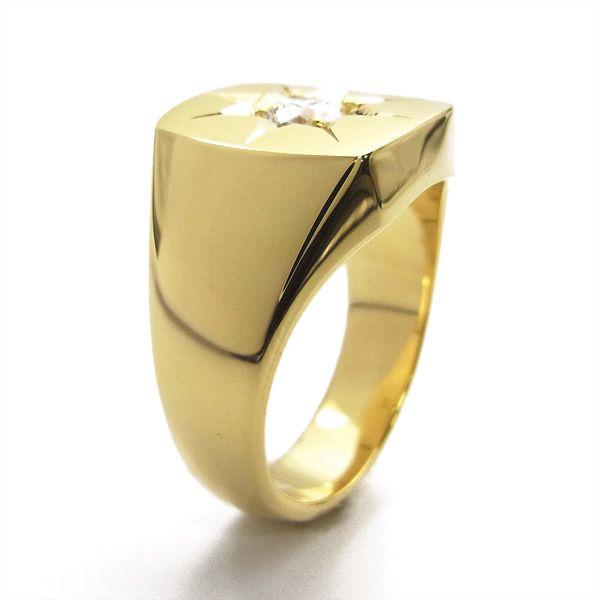 ダイヤモンド 印台 メンズリング 0.5ct J VVS2 GOOD 18金 K18 鑑定書付  