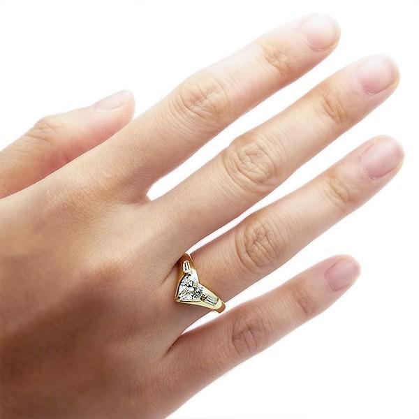 ダイヤモンド リング 0.873ct SI1 D ハートシェイプ 18金 K18