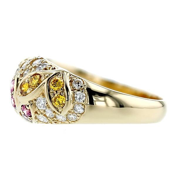 ダイヤモンド リング 1.02ct(Total) VS〜SI D〜F/YELLOW/PINK 18金 K18 