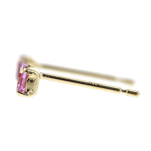 ピンクサファイア ピアス 0.2〜0.3ct(Total) ラウンドカット 18金 K18 