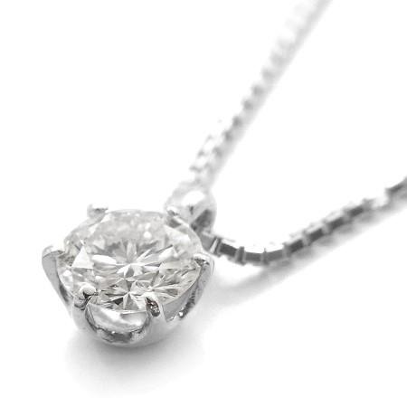 ダイヤモンド ネックレス 一粒 0.20ct E〜F SI1〜2 3EX H&C〜EX H&C プラチナ Pt 鑑定書付 ダイヤモンドネックレス ダイヤネックレスの画像