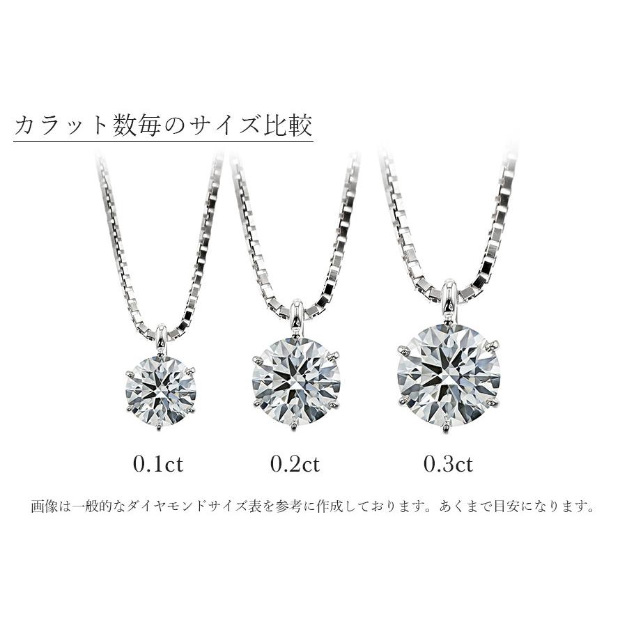 ダイヤモンド ネックレス 一粒 0.20ct E〜F SI1〜2 3EX H&C〜EX H&C 