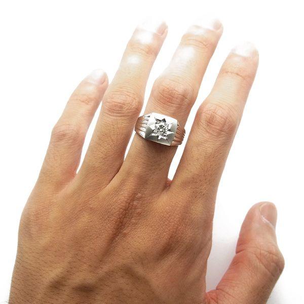 鑑定書付 プラチナ 天然 ダイヤモンド リング 0.20ct 14.5号 本物