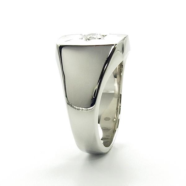 ダイヤモンド 印台 メンズリング 0.40ct SI2 F〜G GOOD プラチナ Pt 