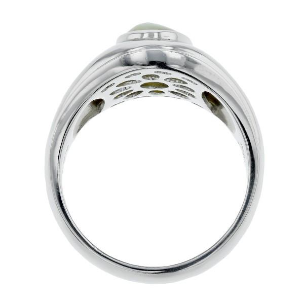 クリソベリルキャッツアイ 3.208ct メンズ リング プラチナ Pt 鑑別