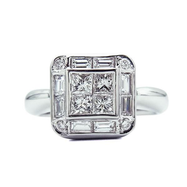 ダイヤモンド リング 1.29ct VS〜SI D〜G プリンセスカット プラチナ 