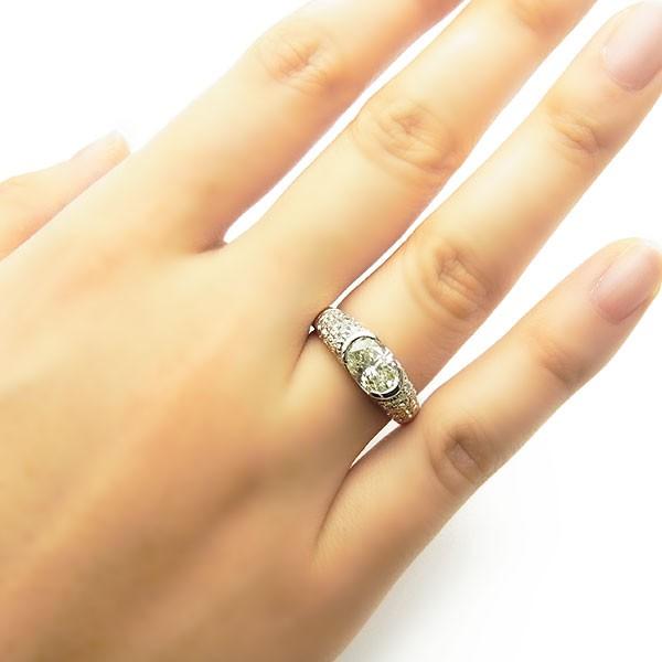 ダイヤモンド リング 1.279ct SI2 M オーバルブリリアントカット 