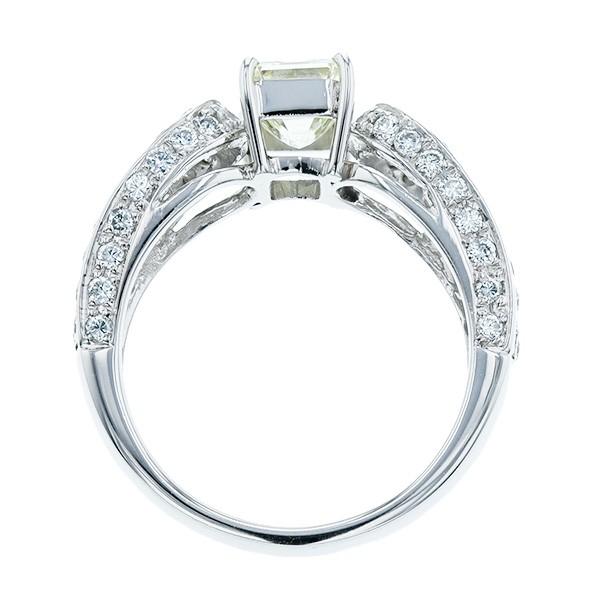 ダイヤモンド リング 1.101ct VVS2 VERY LIGHT YELLOW エメラルド 
