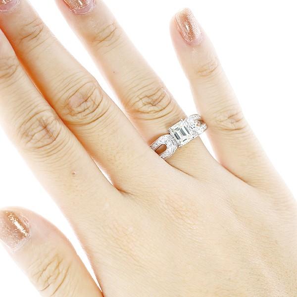 ダイヤモンド リング 1.101ct VVS2 VERY LIGHT YELLOW エメラルド 