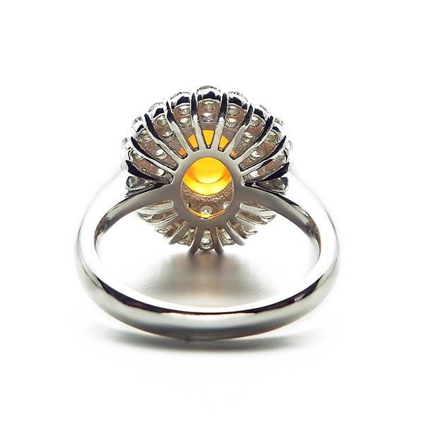 オパール リング 0.99ct / 脇石ダイヤモンド 0.88ct(Total) プラチナ  