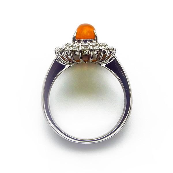 オパール リング 0.99ct / 脇石ダイヤモンド 0.88ct(Total) プラチナ 