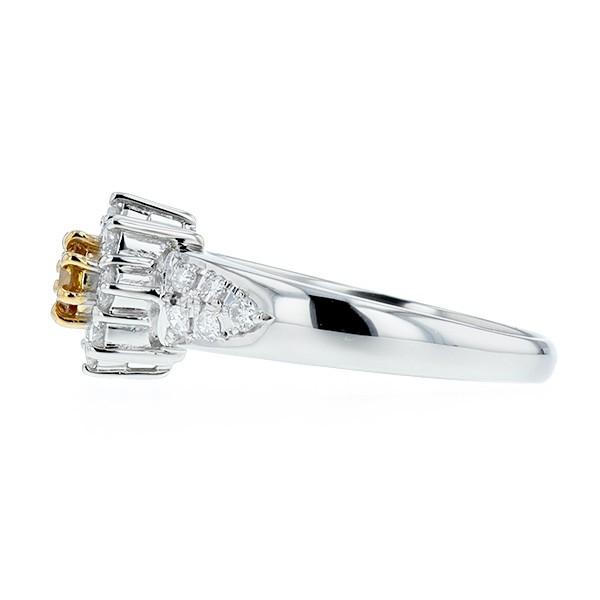 ダイヤモンド リング 0.208ct I1 FANCY DEEP ORANGE YELLOW プラチナ Pt ソーティング付 プレゼント ギフトの画像