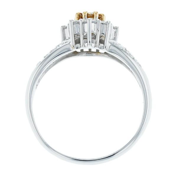 ダイヤモンド リング 0.208ct I1 FANCY DEEP ORANGE YELLOW プラチナ Pt ソーティング付 プレゼント ギフトの画像