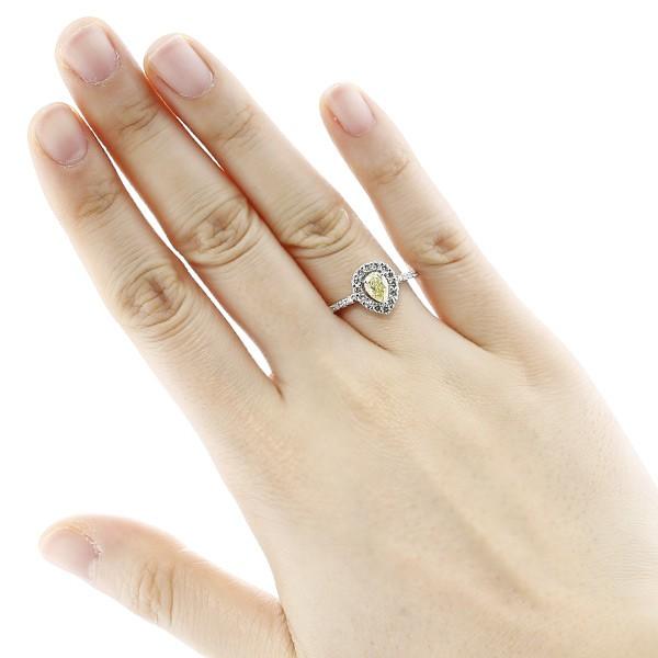 イエローダイヤモンド リング 0.549ct SI2 FANCY INTESE YELLOW 