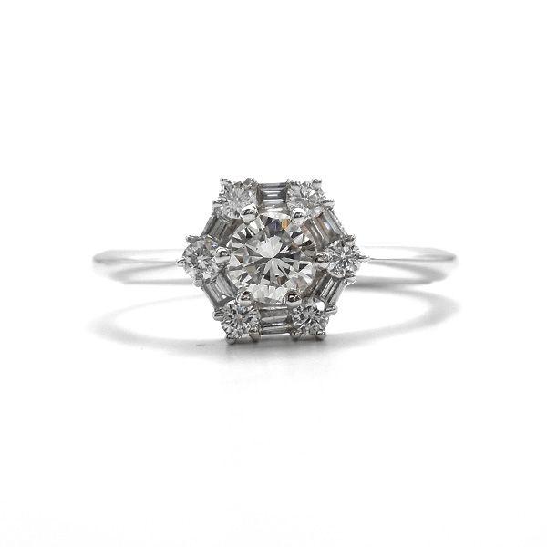 ダイヤモンド リング 0.365ct SI1 F GOOD プラチナ Pt 鑑定書付 プレゼント ギフトの画像