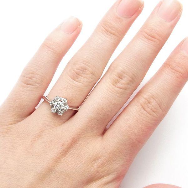 ダイヤモンド リング 0.365ct SI1 F GOOD プラチナ Pt 鑑定書付 プレゼント ギフトの画像