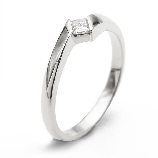 ダイヤモンド カラーストーン リング 0.07ct〜 VS〜SI E〜H プリンセス/ステップ プラチナ Pt 保証書付の画像