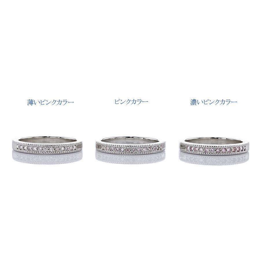 天然 ピンクダイヤモンド ハーフエタニティリング 0.13ct〜(Total) VS〜I FANCY PINK〜FAINT PINK プラチナ Pt 保証書付 プレゼント ギフト SP5の画像