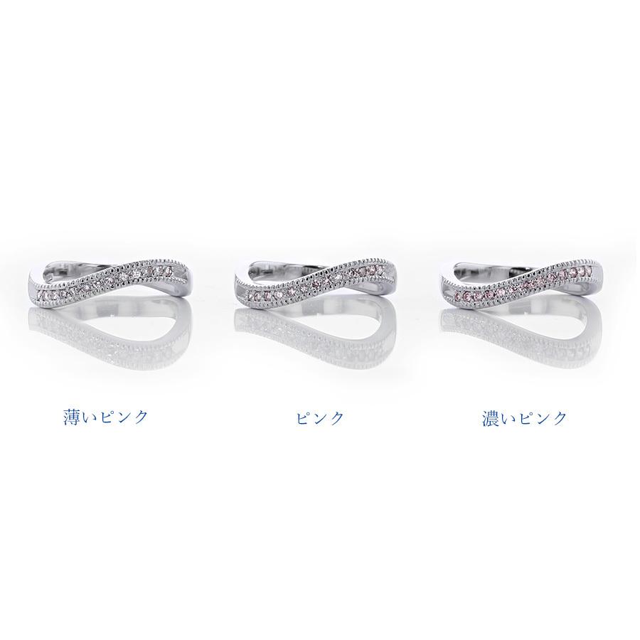 天然 ピンク ダイヤモンド ハーフエタニティリング 0.12ct〜(Total) VS〜I FANCY PINK〜FAINT PINK プラチナ Pt 保証書付 プレゼント ギフト SP5の画像