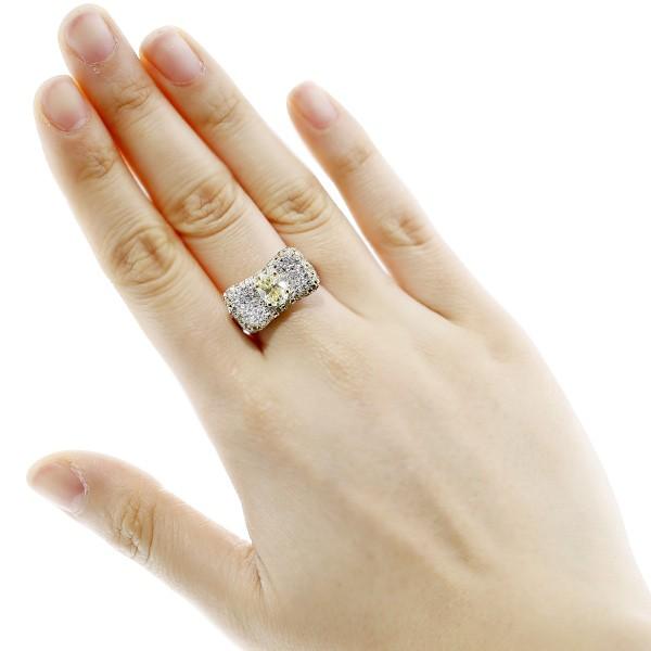ダイヤモンド リング 1.190ct SI1 FANCY LIGHT YELLOW プラチナ Pt 18 