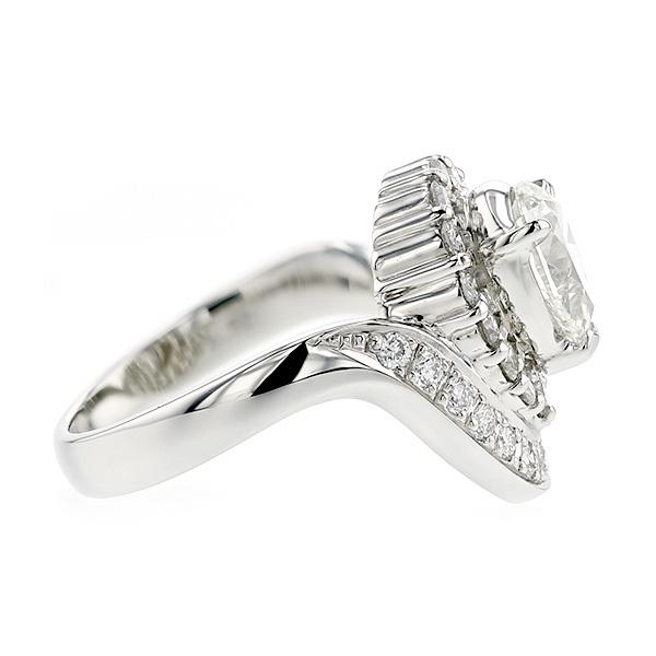 ダイヤモンド リング 1.012ct SI1 J ペアシェイプカット プラチナ Pt 
