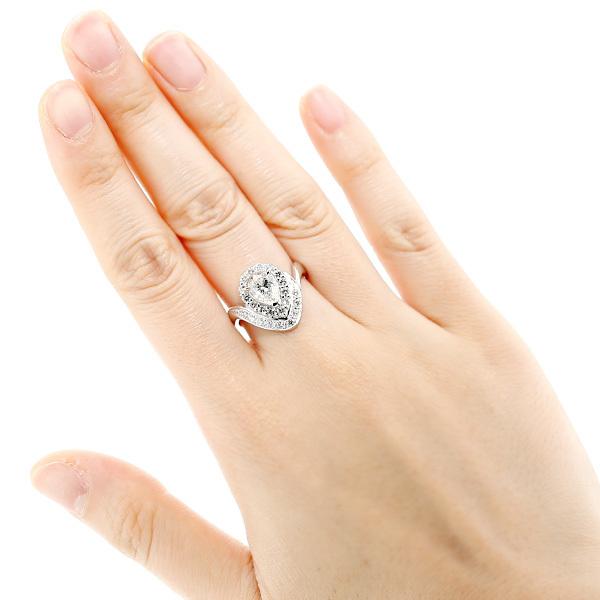 ダイヤモンド リング 1.012ct SI1 J ペアシェイプカット プラチナ Pt 