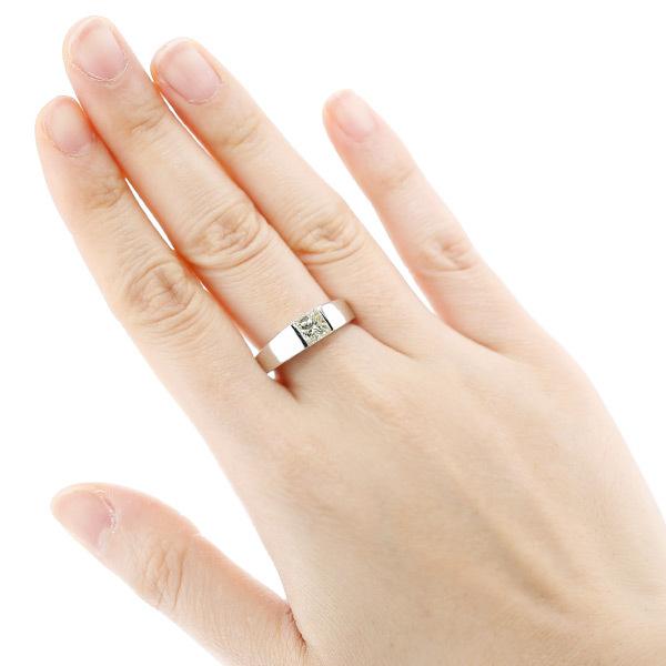 ダイヤモンド タンクリング 1.018ct I1 LIGHT YELLOW プリンセスカット  