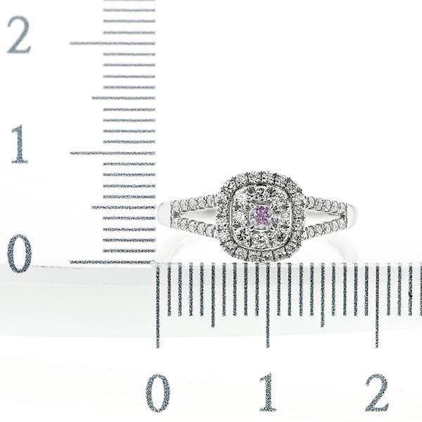 天然ピンクダイヤモンド リング 0.063ct I1 FANCY PINK PURPLE