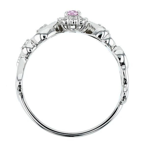天然ピンクパープル ダイヤモンド リング 0.102ct I1 FANCY INTENSE