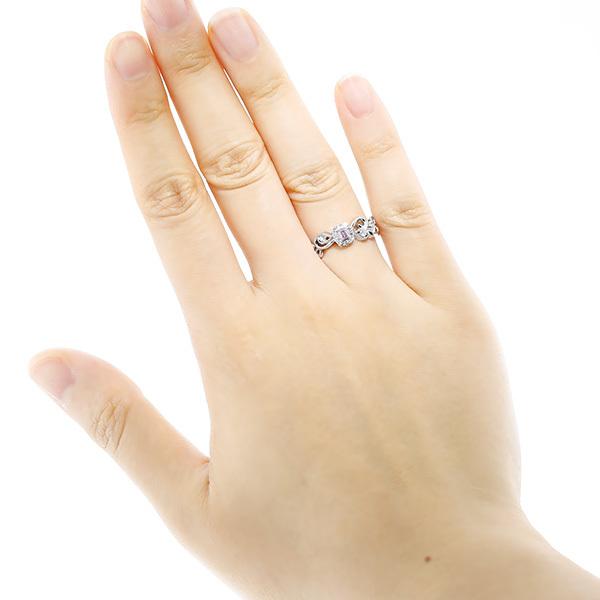 天然ピンクパープル ダイヤモンド リング 0.102ct I1 FANCY INTENSE