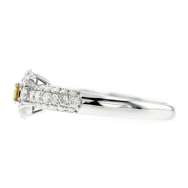 イエローダイヤモンド リング 0.087ct I2 FANCY VIVID YELLOW プラチナ
